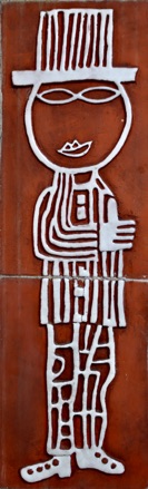 Pottery man tile